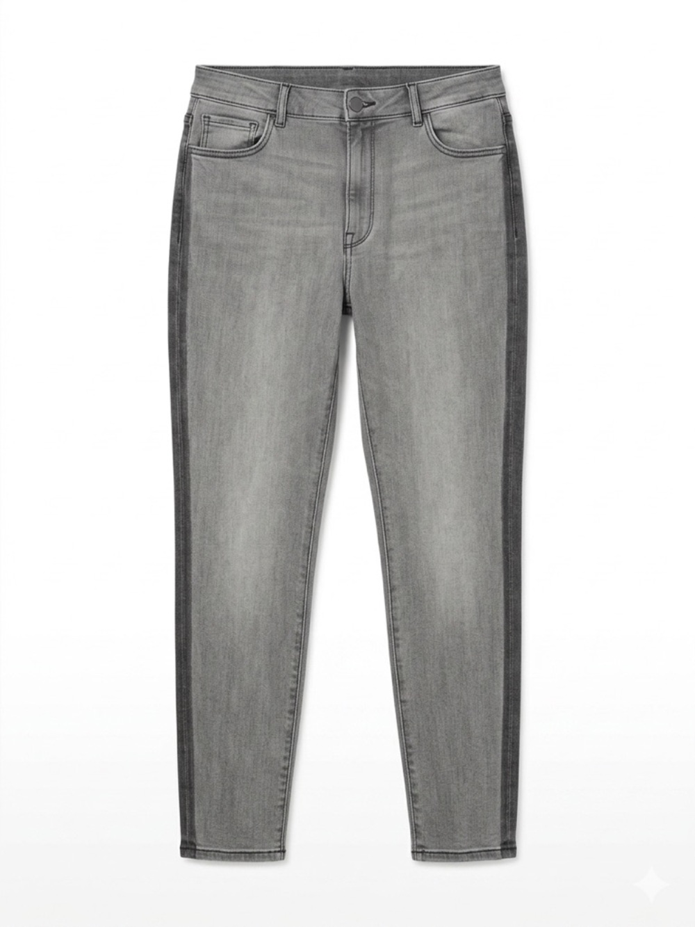 DL1961 Farrow High-Rise Skinny Jeans Raymond Gray Stripe Size 34